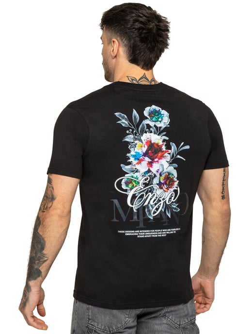 Enzo Milano | Mens Floral Graphic Print T-Shirt - Image 2
