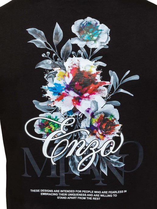 Enzo Milano | Mens Floral Graphic Print T-Shirt - Image 4