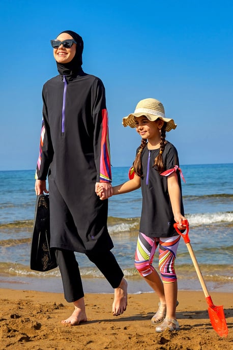 Marina Upf50+ Protective Girls Modest Colorful Baddräkt - Image 3