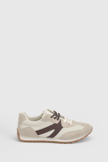 Daisy Faux Suede Lace Up Trainers - Image 2