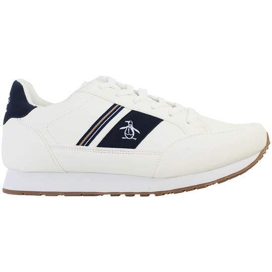 Penguin Bremen Mens White Trainers - Image 1