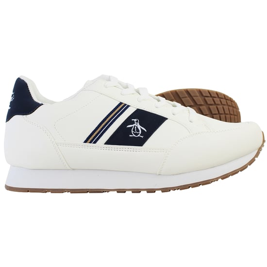 Penguin Bremen Mens White Trainers - Image 3