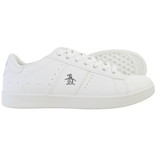 Penguin Steadman Mens White Trainers - Image 4