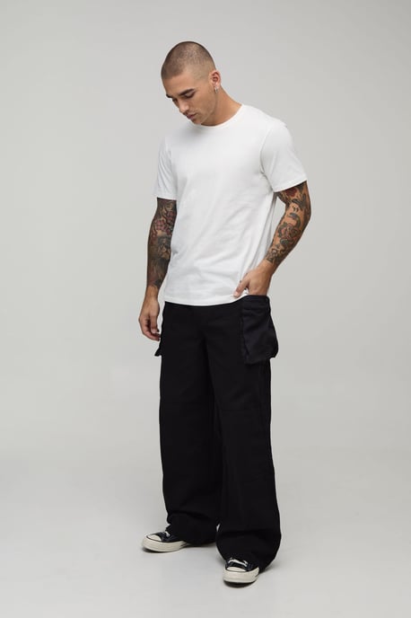 Baggy Fit Elasticated Bellow Pocket Cargo Trousers - Image 4