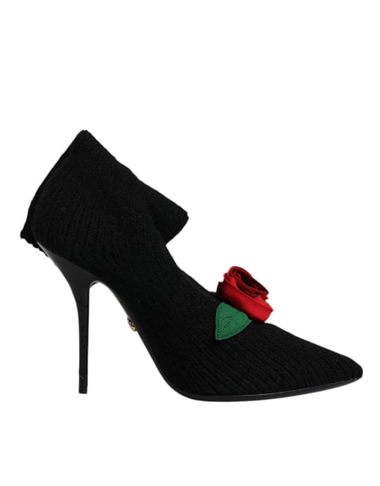 Dolce & Gabbana Svarta Stiletto Högklackade Stövlar Mid Calf Skor - Image 1