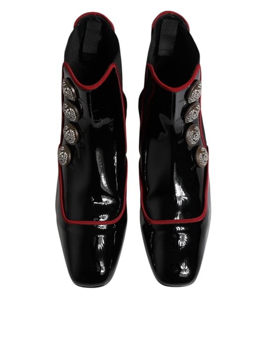 Dolce & Gabbana Svarta Jackie Knäppta Chelsea Stövlar Skor - Image 3