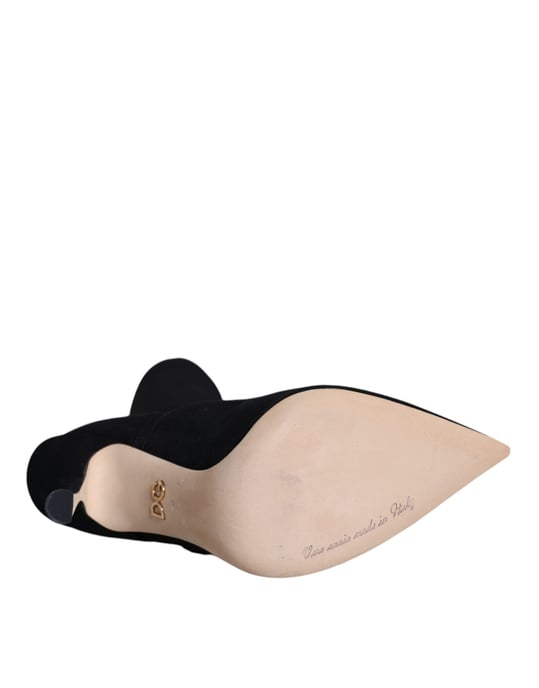 Dolce & Gabbana Zwarte Stiletto Hakken Halflange Laarsjes Schoenen - Image 6