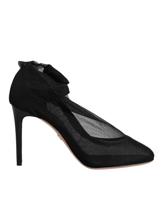 Dolce & Gabbana Zwarte Nylon Mesh Kousstijl Boots Schoenen - Image 1