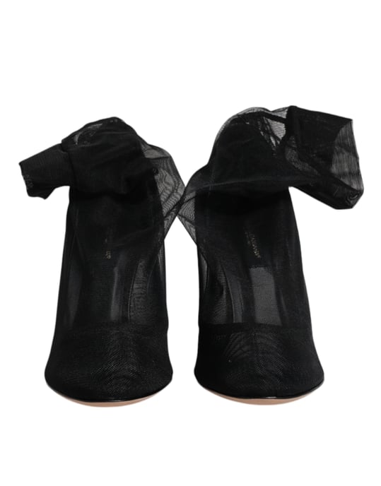 Dolce & Gabbana Zwarte Nylon Mesh Kousstijl Boots Schoenen - Image 2