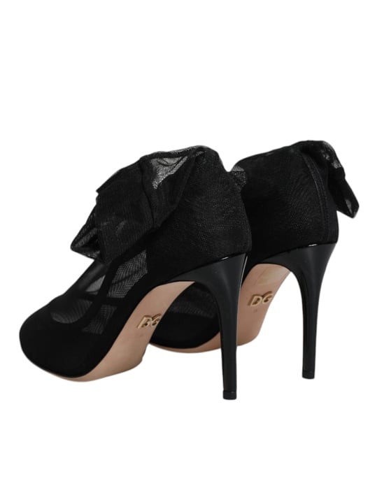 Dolce & Gabbana Zwarte Nylon Mesh Kousstijl Boots Schoenen - Image 5