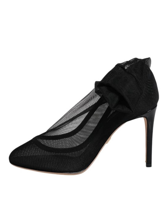 Dolce & Gabbana Zwarte Nylon Mesh Kousstijl Boots Schoenen - Image 6