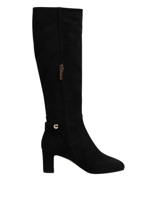 Dolce & Gabbana Zwarte Suède Leren Kniehoge Boots Schoenen - Image 1