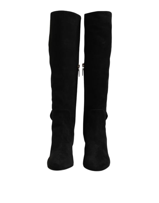 Dolce & Gabbana Zwarte Suède Leren Kniehoge Boots Schoenen - Image 2
