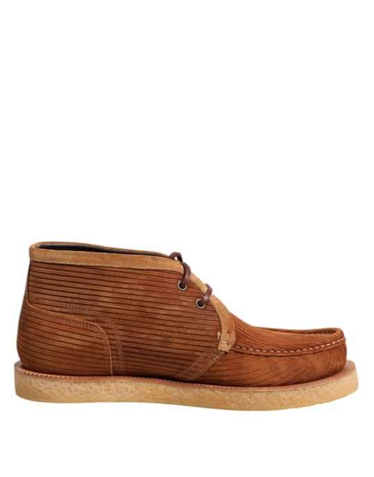 Dolce & Gabbana Bruine Suède Nubuck Leren Desert Enkellaarsjes - Image 1