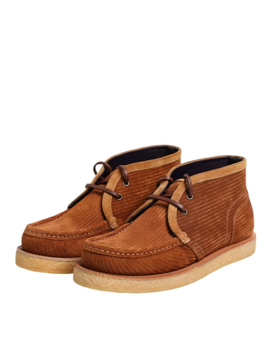 Dolce & Gabbana Bruine Suède Nubuck Leren Desert Enkellaarsjes - Image 4