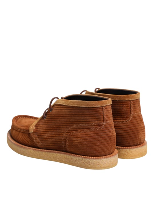 Dolce & Gabbana Bruine Suède Nubuck Leren Desert Enkellaarsjes - Image 5