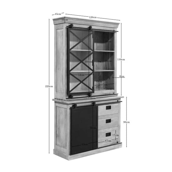 Starfurn vitrinekast fresno - 45x120x220 cm - Image 3