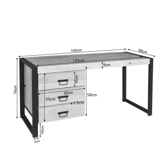 Starfurn bureau britt - 58x145x74 cm - Image 4