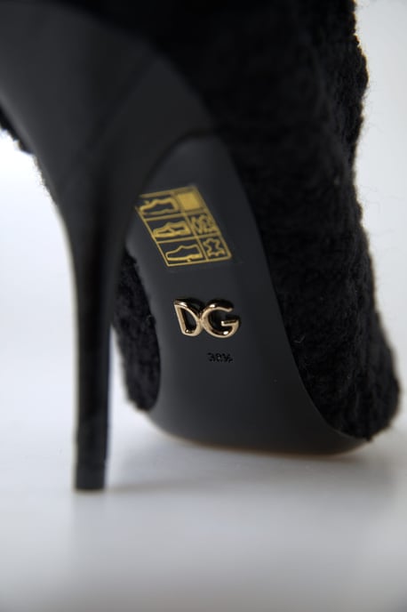 Dolce & Gabbana Svart Stiletto Klackmidi Stövlar - Image 5