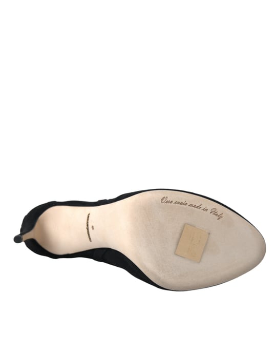 Dolce & Gabbana Svart Nät Stiletto Klack Ankelstövlar Skor - Image 4