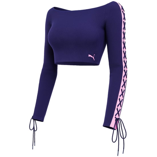 Puma x Rihanna Fenty Laced Sleeve Womens Navy Crop top - Image 2