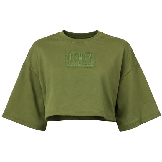 Puma x Rihanna Fenty Crew Neck Womens Green Crop Top - Image 1