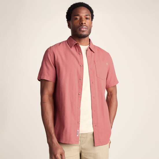 Preston Mens 100% Cotton Supersoft Short Sleeve Shirt - Redwood - Image 3
