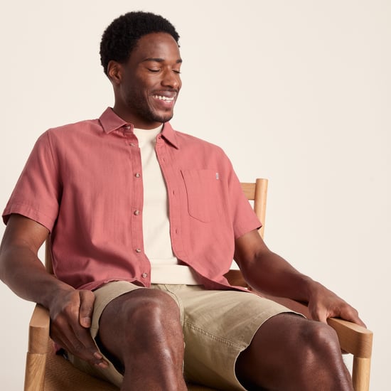 Preston Mens 100% Cotton Supersoft Short Sleeve Shirt - Redwood - Image 4