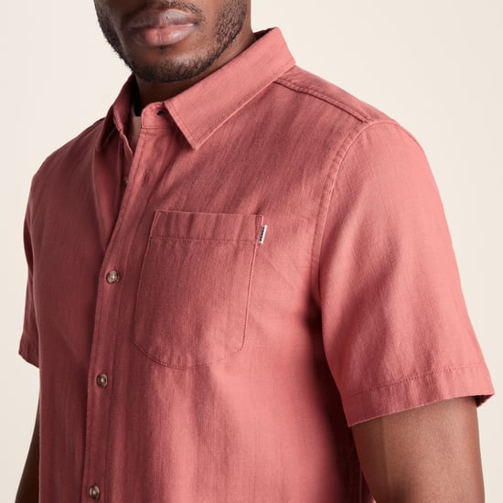Preston Mens 100% Cotton Supersoft Short Sleeve Shirt - Redwood - Image 6