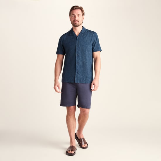 Wallsend Mens Short Sleeve 100% Cotton Supersoft Shirt - Deep Teal Print - Image 1