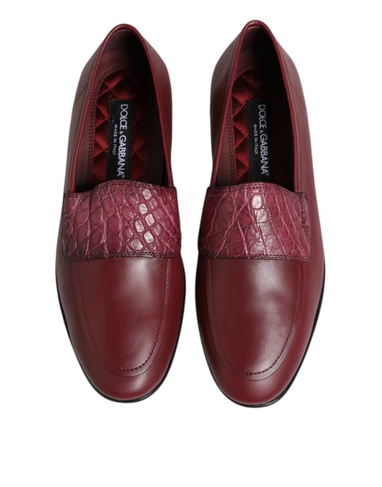 Dolce & Gabbana Bourgogne Läderskor för Formella Tillfällen - Image 3