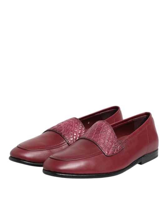 Dolce & Gabbana Bourgogne Läderskor för Formella Tillfällen - Image 4