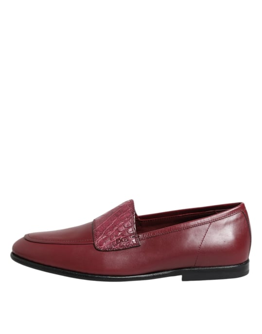 Dolce & Gabbana Bourgogne Läderskor för Formella Tillfällen - Image 6