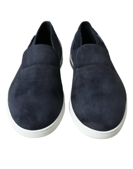 Dolce & Gabbana Blue Suede Caiman Loafers Saint Tropez Skor - Image 2