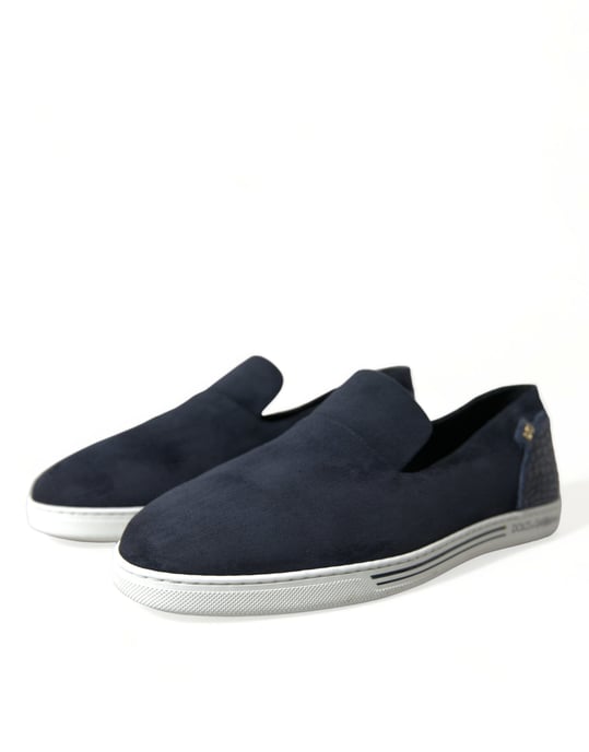 Dolce & Gabbana Blue Suede Caiman Loafers Saint Tropez Skor - Image 3