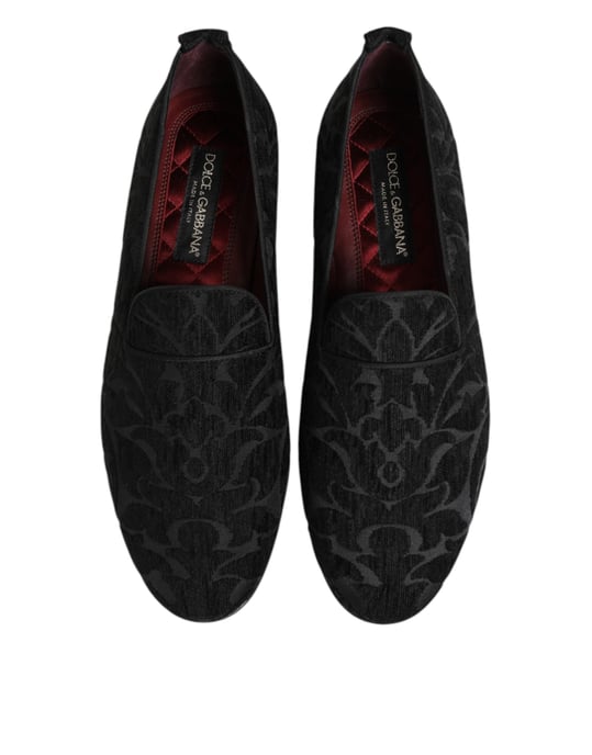 Dolce & Gabbana Zwarte Brokaat Instapschoenen voor Mannen - Image 4