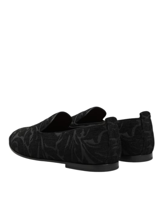 Dolce & Gabbana Zwarte Brokaat Instapschoenen voor Mannen - Image 6