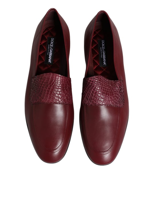 Dolce & Gabbana Bordeau Kalfskinnen Lederen Formal Instappers - Image 3