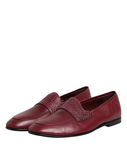 Dolce & Gabbana Bordeau Kalfskinnen Lederen Formal Instappers - Image 4