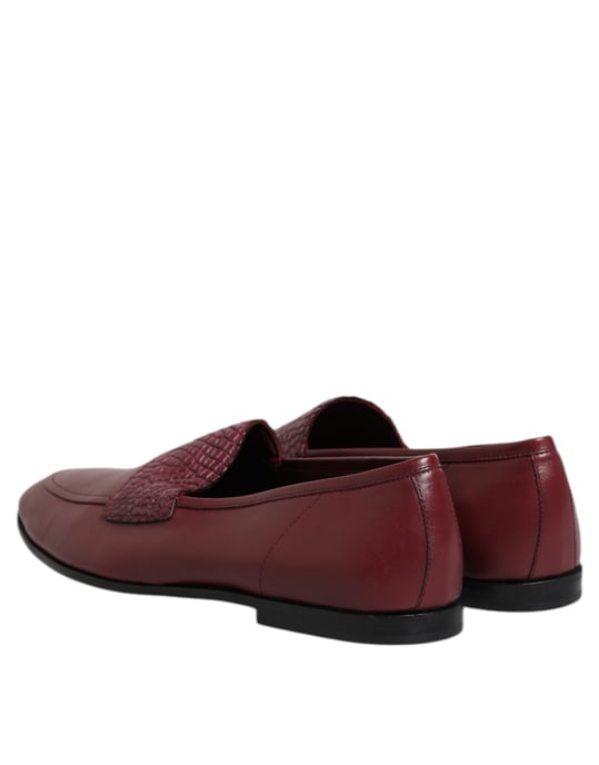 Dolce & Gabbana Bordeau Kalfskinnen Lederen Formal Instappers - Image 5