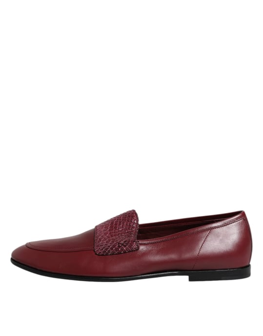Dolce & Gabbana Bordeau Kalfskinnen Lederen Formal Instappers - Image 6