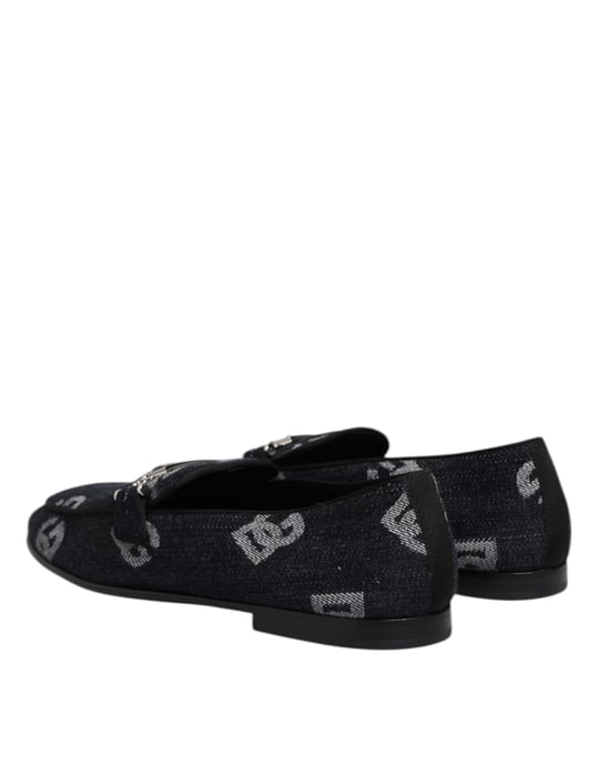 Dolce & Gabbana Blauwe Logo Katoenen Instappers Formele Schoenen - Image 5