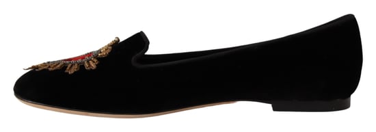 Dolce & Gabbana Zwarte DG Heilig Hart Patch Instap Flatschoenen - Image 5