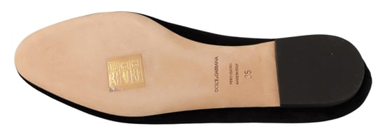 Dolce & Gabbana Zwarte DG Heilig Hart Patch Instap Flatschoenen - Image 6