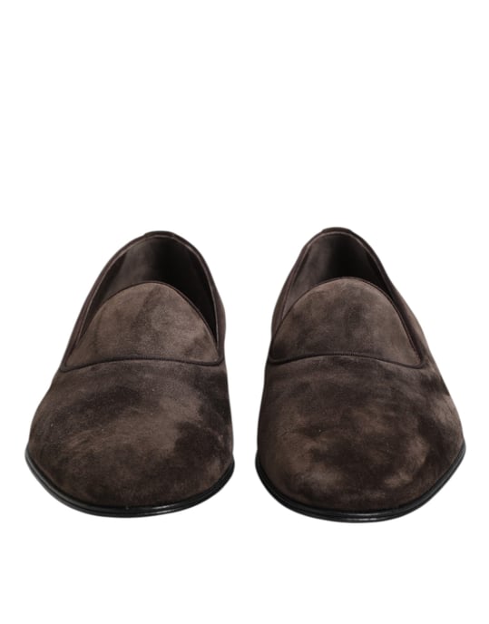 Dolce & Gabbana Bruna Sammet Läder Slip-On Loafers Skor - Image 2