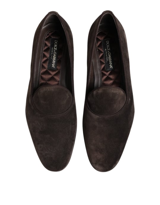 Dolce & Gabbana Bruna Sammet Läder Slip-On Loafers Skor - Image 3