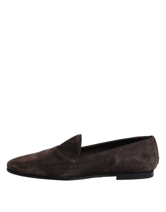 Dolce & Gabbana Bruna Sammet Läder Slip-On Loafers Skor - Image 6