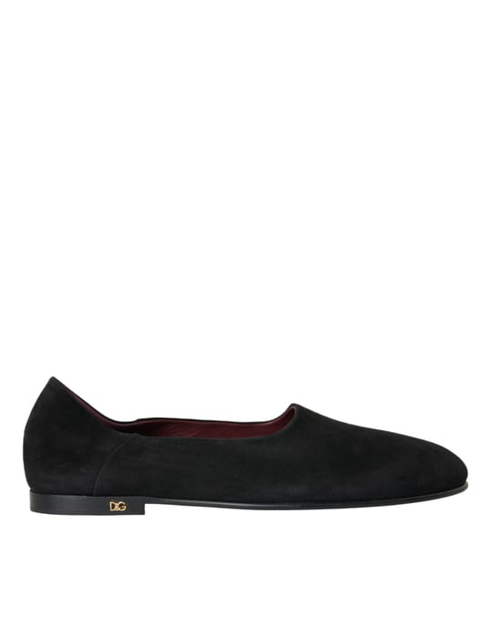 Dolce & Gabbana Svart Mocka Loafers Formella Dress Slip-On Skor - Image 1