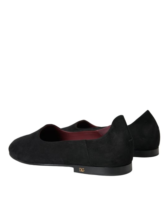 Dolce & Gabbana Svart Mocka Loafers Formella Dress Slip-On Skor - Image 4