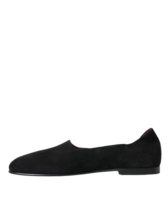 Dolce & Gabbana Svart Mocka Loafers Formella Dress Slip-On Skor - Image 5